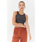 Tommy Life Ribbad ärmlös crop top