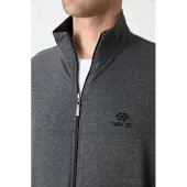 Tommy Life Herrarnas avslappnade zip-krage sweatshirt och byxor set