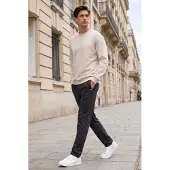 Tommy Life Herrarnas slim fit raka byxor i sweatshirtstoff
