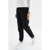 Tommy Life Kvinnors Högmidjade Fleece Joggingbyxor