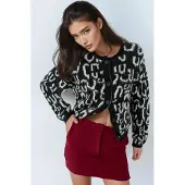 MyFashion Jacquard långärmad knapplöst cardigan