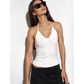 Busem Slim Fit Halterneck Jersey Blus