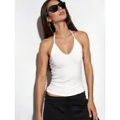 Busem Slim Fit Halterneck Jersey Blus