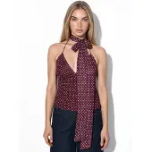 Hiccups for Kids Prickig halterneck tulle stickad blus med scarf