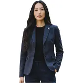 TruClothing Damers marinblå skräddarsydda tweedkavaj formell kavaj - TPSTZ-7