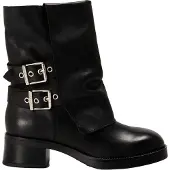Steve madden Dam Bonfire Trench Metallisk Blockklack Ankelstövlar (Svart)