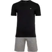 Emporio Armani Pyjamas kort gråmelerad / svart