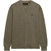 Superdry för män. M6010973A Grön långärmad tröja i slubbad våffelstickning (S), Casual, Bomull