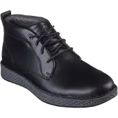 SKECHERS Herr Burkett Läder Flat Ankelskor (Svart)