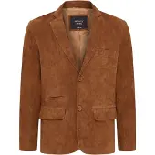 Infinity Leather Herrjacka i italiensk beige mocka i mocka – ihålig