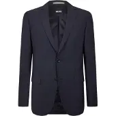 BOSS Herr Single-Breasted Blazer med Revers (Mörk Grå)