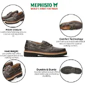 Mephisto Mörkbruna läderbåtskor för herrar - Adrien Montana 8591