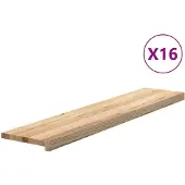 vidaXL Trappsteg, 16 St. Rå 120X25X2Cm Lätt Ekträ