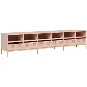 vidaXL Tv-bänk rosa 202x39x43,5 cm kallvalsat stål