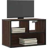 vidaXL Tv-bänk brun ek 60x31x39,5 cm konstruerat trä och metall