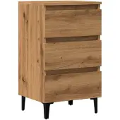 Super Merchant Vidaxl Nattduksbord med Metallben, Artisan Ek, 40X35X69 Cm
