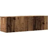vidaXL Vägg-TV-skåp, antikt trä, 100x30x30 cm