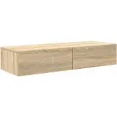 vidaXL Väggmonterad Hylla Med Lådor, Sonoma Ek, 100X36X19 Cm
