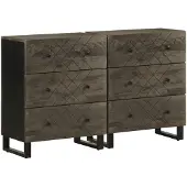 vidaXL Skänkar 2 st svart 60x33x75 cm massivt mangoträ