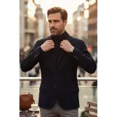 Infinity Leather Herrjacka i italiensk svart mocka i läderskinn - ihålig