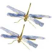 Melitt Kyanit Sländefigur Kristallsten Hantverk Butterfly Mineral Heminredning A