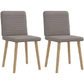 vidaXL Matstolar 2 st taupe tyg
