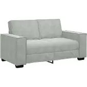 vidaXL 2-sitssoffa ljusgrå 160x78x84 cm sammet