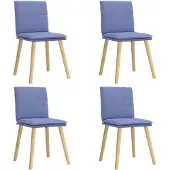 vidaXL Matstolar 4 st Jeans blått tyg
