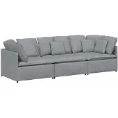 vidaXL Modulsoffa med dynor i tyg ljusgrå