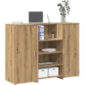 vidaXL Receptionsdisk artisan ek 135x50x103,5 cm konstruerat trä