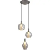 QAZQA Design pendellampa Gun metal 3-ljus - Ard