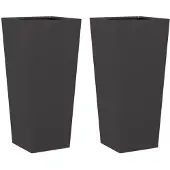 vidaXL Trädgårdskrukor 2 st svart 35x35x75 cm stål
