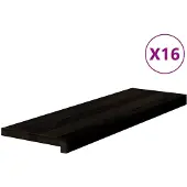 vidaXL Trappstegsmattor 16 pcs mörkbrun 80x30x2 cm massiv ek