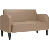 vidaXL Loveseat soffa cappuccino 110 cm konstläder