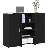 vidaXL Receptionsdisk svart ek 135x50x103,5 cm konstruerat trä