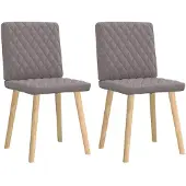 vidaXL Matstolar 2 st taupe tyg