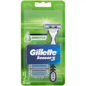 Gillette Sensor 3 Handle and 6 blades