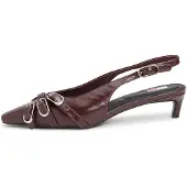 Tommy Hilfiger Tommy Jeans Leather Buckle Kitten Heel Slingbacks