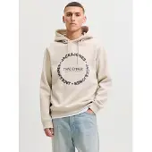 Jack & Jones Sweatshirt 'JJBENSON' beige / mörkblå