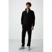 Tommy Life Herr Stickad Fleece Tröja och Byxor Set