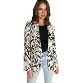 Ax Paris Dam/Lady Brush Stroke Blazer (Grädde/Svart)