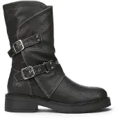Blowfish Kvinnors Svart Konstläder Mid-Calf Biker Stövlar - Venice-2