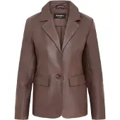 Infinity Leather Damer Conker Brown italiensk läderkavaj – Chongqing
