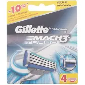 Gillette Mach3 Turbo reservblad, 4 st, för män