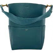 Celine Medium Sangle Bucket Bag i Grön Läder