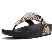 FitFlop Lulu Läder Dam Hazy Taupe/Svart Sandaler