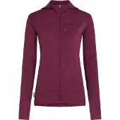 Icebreaker - Fleece dam - W Merino Blend 300 RealFleece Descender LS Zip Hoodie Dk Berry för UnisexUll - Storlek S - Lila