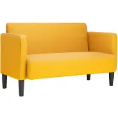 vidaXL Loveseat soffa ljusgul 109 cm manchestertyg