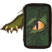 Valiant Dino T-Rex öga pennfodral - 2 fack med innehåll - 20,5x13,5 cm