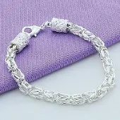 YIRAN Jewelry 925 Sterlingsilver Smycken Kedjearmband Damers Silverarmband gray